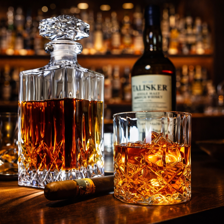 Whiskey Bottle - Set with Bottle and Glass